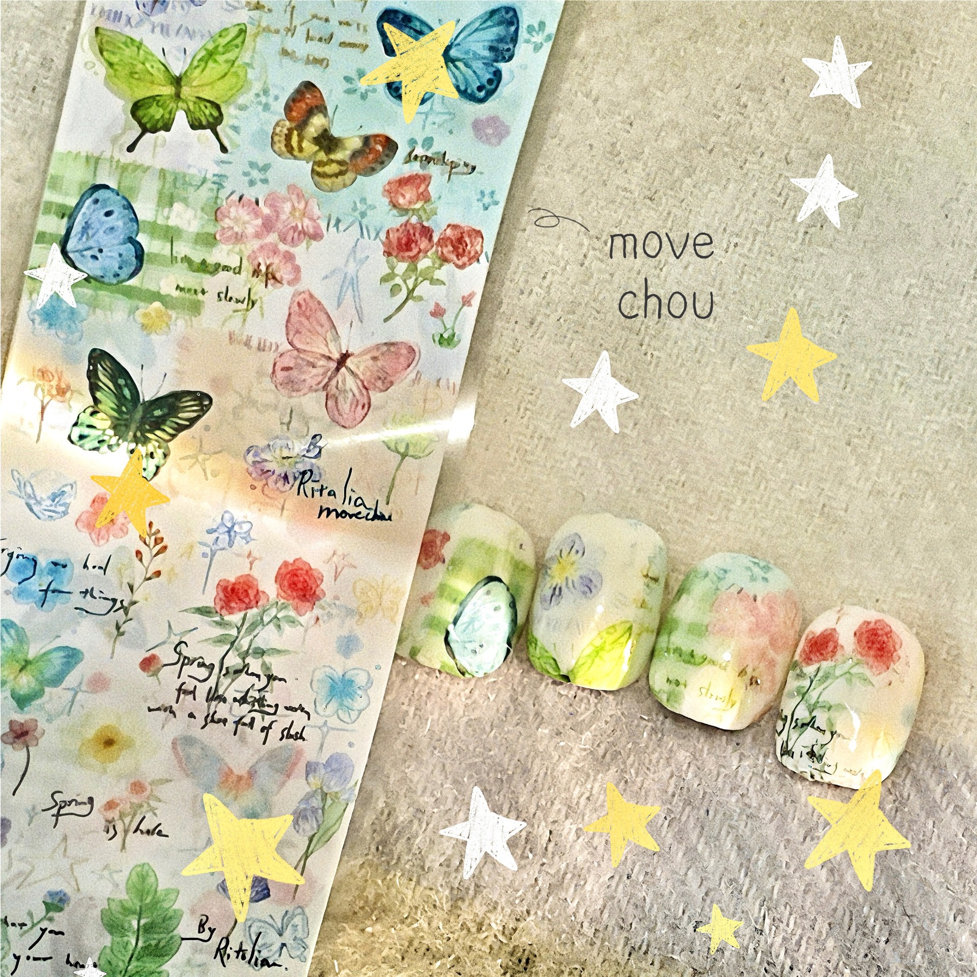 Korean-style Instagram hand-drawn graffiti nail art transfer paper, cute and practical kitty art elements, kitty illustrations Specification image