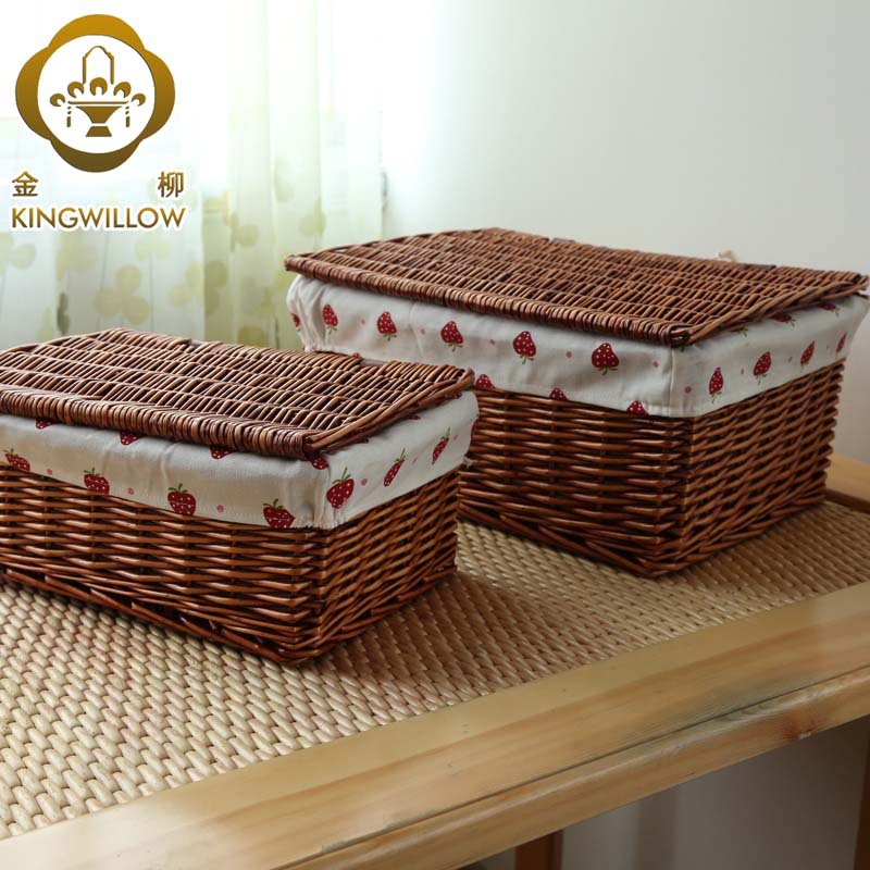 批发收纳篮筐零食收纳盒整理篮内衣收纳盒人工柳篮筐子厂家直发产品图