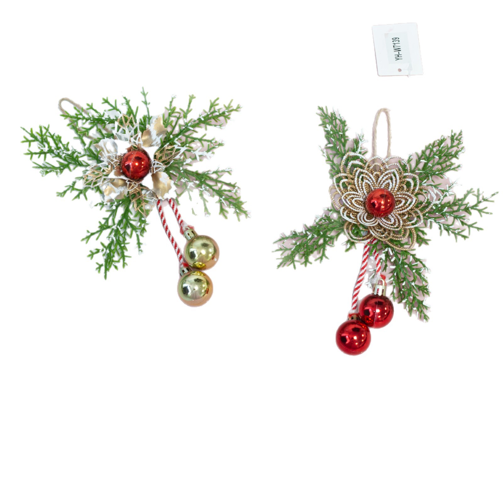 Decoración navideña ramo de flores sombreros navideños guirnaldas navideñas bolas navideñas colgantes navideños arreglos navideños conjuntos de suministros Item Picture