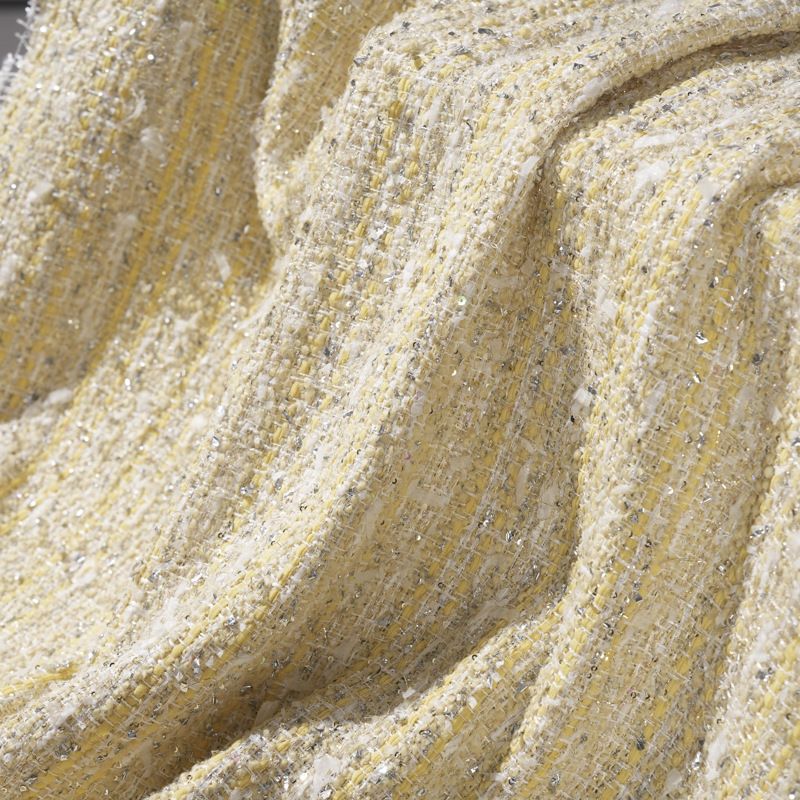 Mokasi chanel-style fabric, colorful mixed woven tweed, spring and autumn set bag DIY handcrafted fabric Specification image