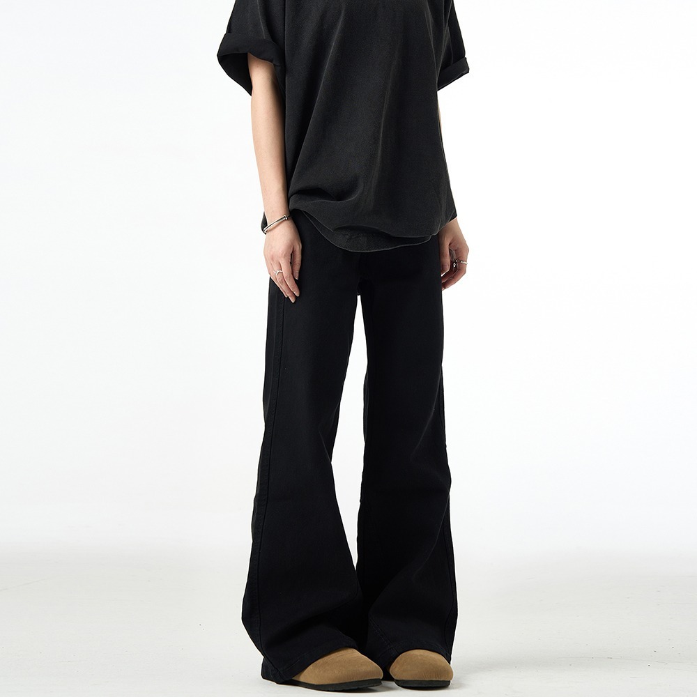 2025新款牛仔裤男夏季薄款美式裤子弹力弯刀窄版直筒微喇裤