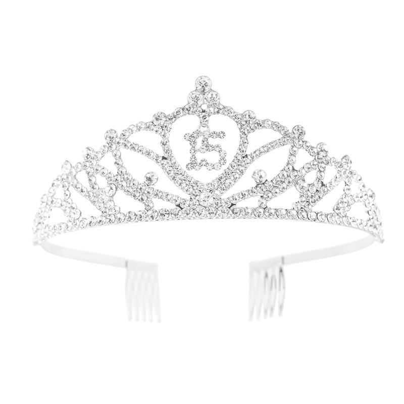Amazon's best-selling cross-border 15 - and 16-year-old digital birthday water diamond crown hair accessory, party and banquet princess crown headwear Application Scenario