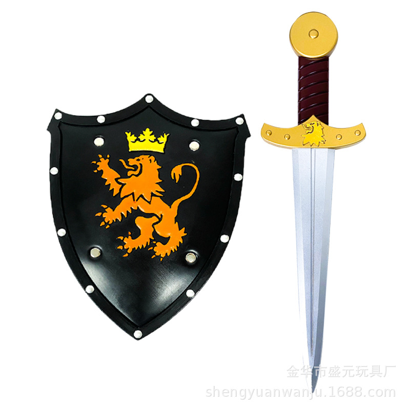 Little Pegasus Sword and Shield Set Toy PU rubber Anime Sword and shield Children's combination set weapon model sword