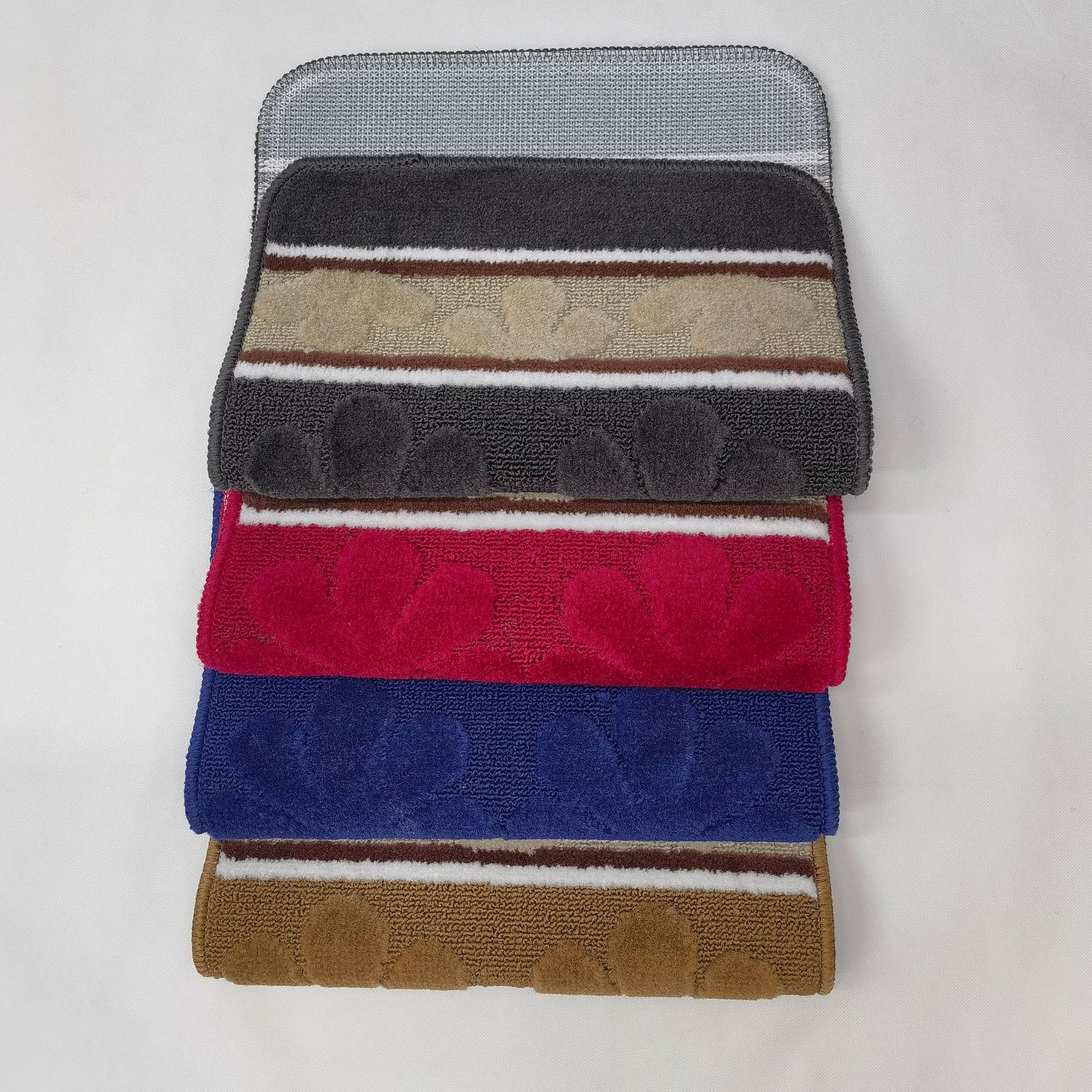 Double-flower fine striped jacquard TPR indoor entrance, bathroom, living room, toilet room, anti-slip carpet, floor mat, door mat