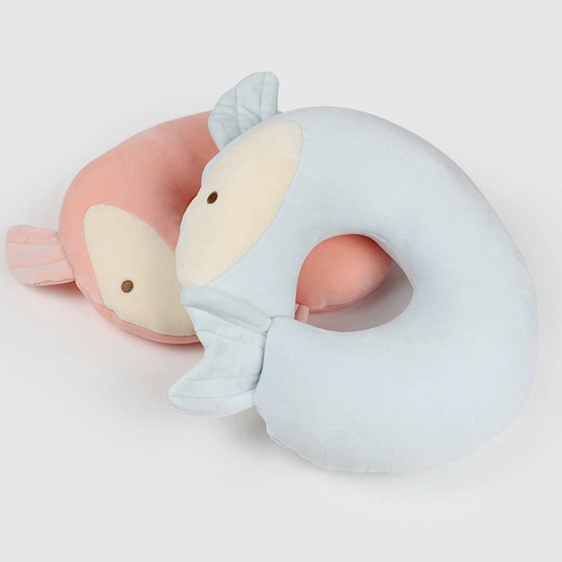 Cartoon creative transformable whale two-in-one U-shaped pillow, foam particle neck guard pillow, nap and sleep pillow Specification image