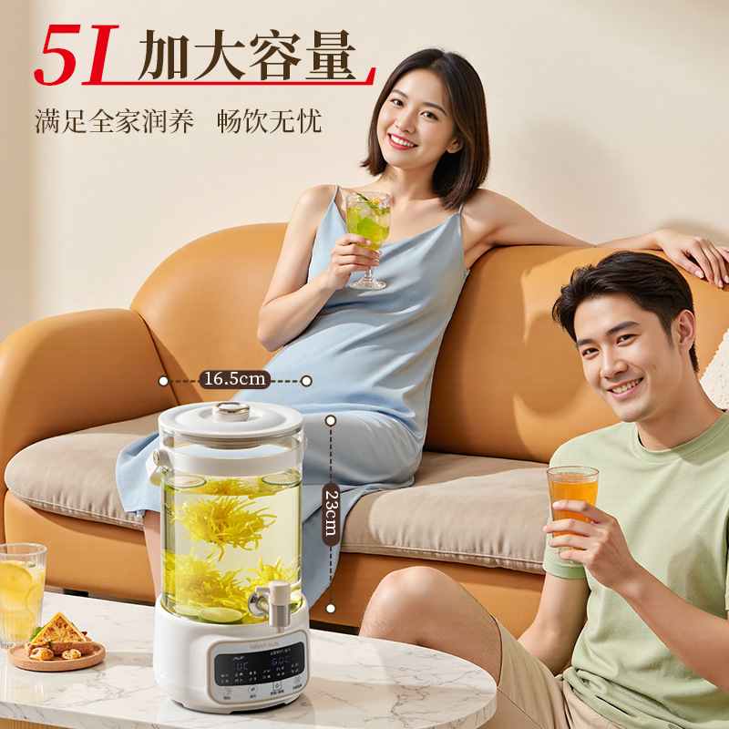 Jinzheng multi-functional health pot, with a constant-temperature glass body, is a small household stewing teapot that integrates stewing and health pot functions Specification image
