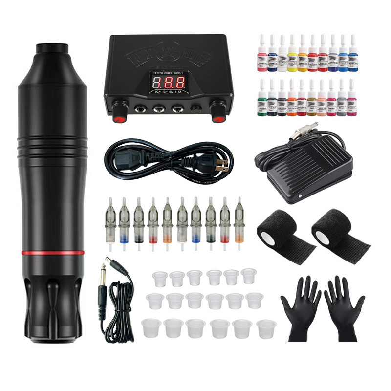 shanilak motor pen kit de tatuaje todo en uno cross border wholesale tattoo pen set conjunto completo de máquina de tatuaje cheyenne batería rocket details Picture
