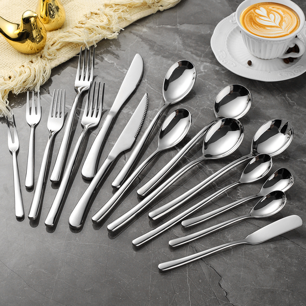 月光系列刀叉勺不锈钢餐具加厚西餐牛排刀叉酒店用品分餐勺汤勺子