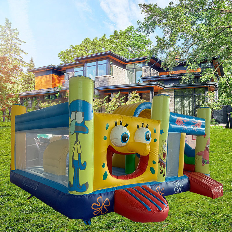 外贸充气城堡 儿童家用淘气堡 小型充气蹦蹦床室内外充气滑梯厂家细节图