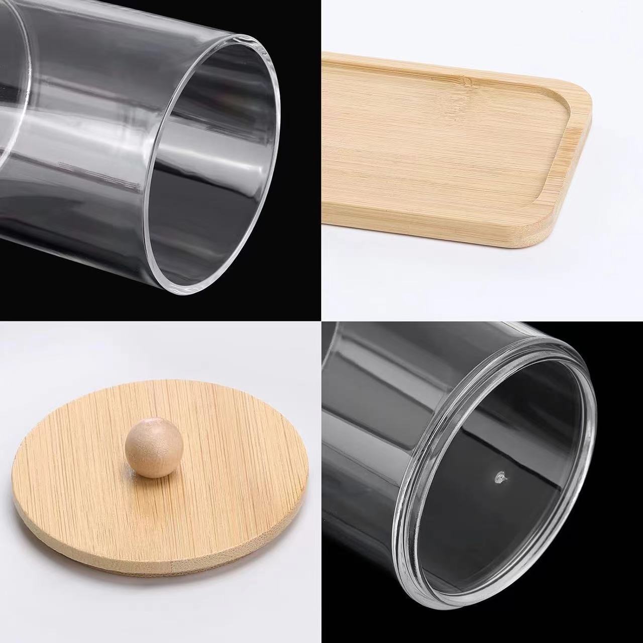 Free combination exclusive cotton swab storage box, makeup remover cotton storage jar, bathroom cosmetics organization and storage box, box set Specification image