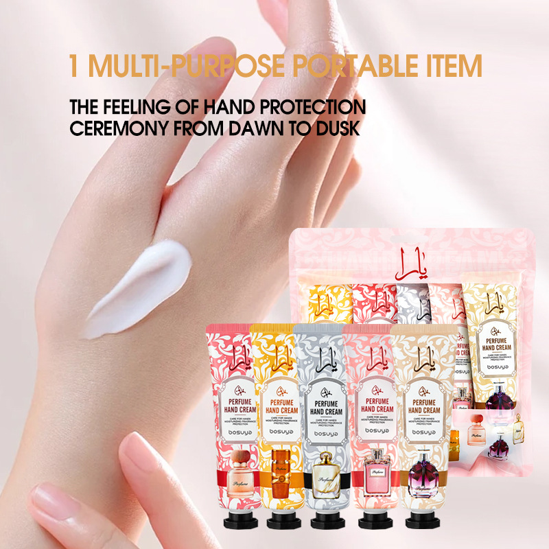 【 Cross-border Exclusive 】Bosuya's new perfume Hand Cream set, 5 bottles of perfume hand cream in bags for wholesale Application Scenario