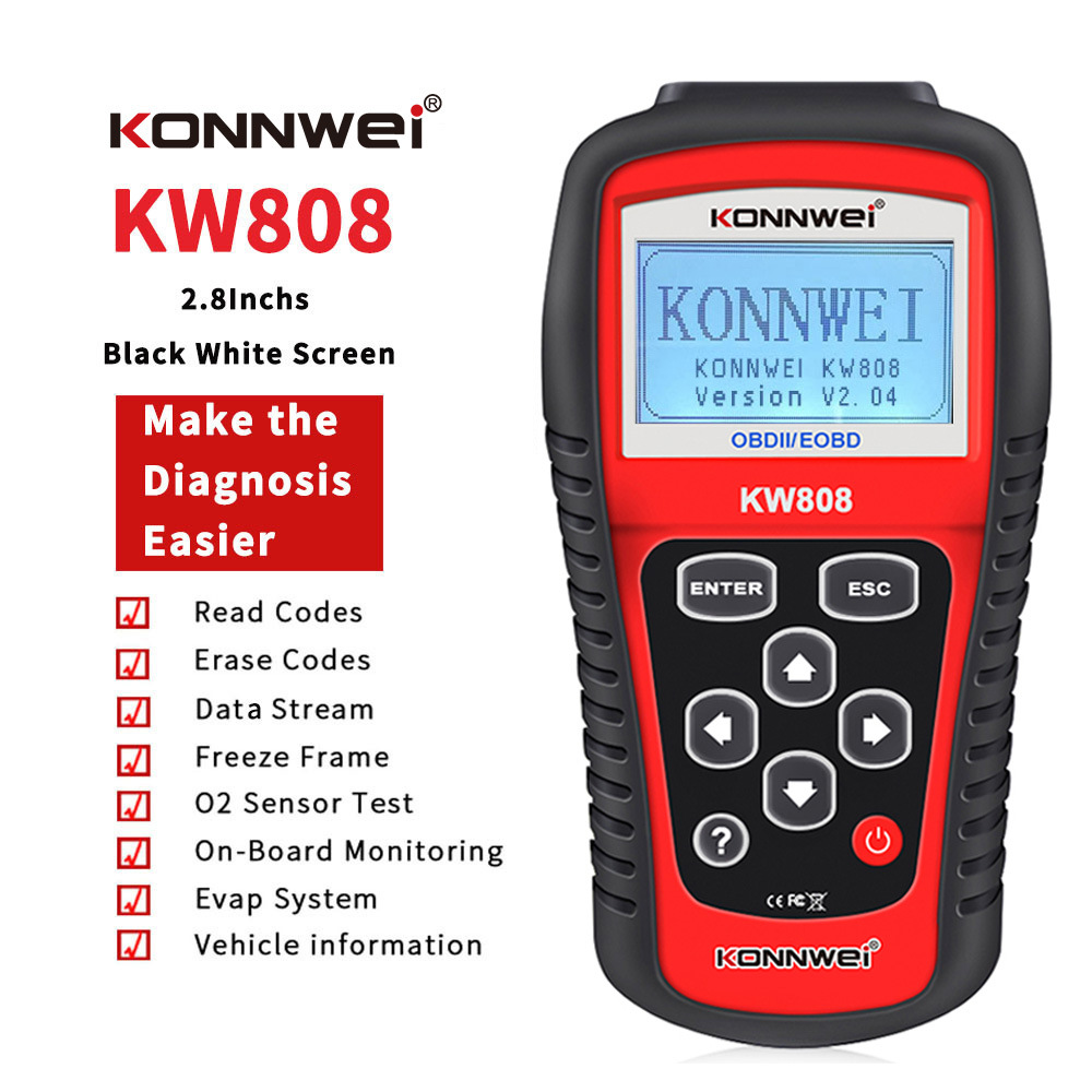 The ELM327OBD2AL519KW206 car fault diagnostic instrument, detector and scanner of the same model as MS509, KW808 details Picture