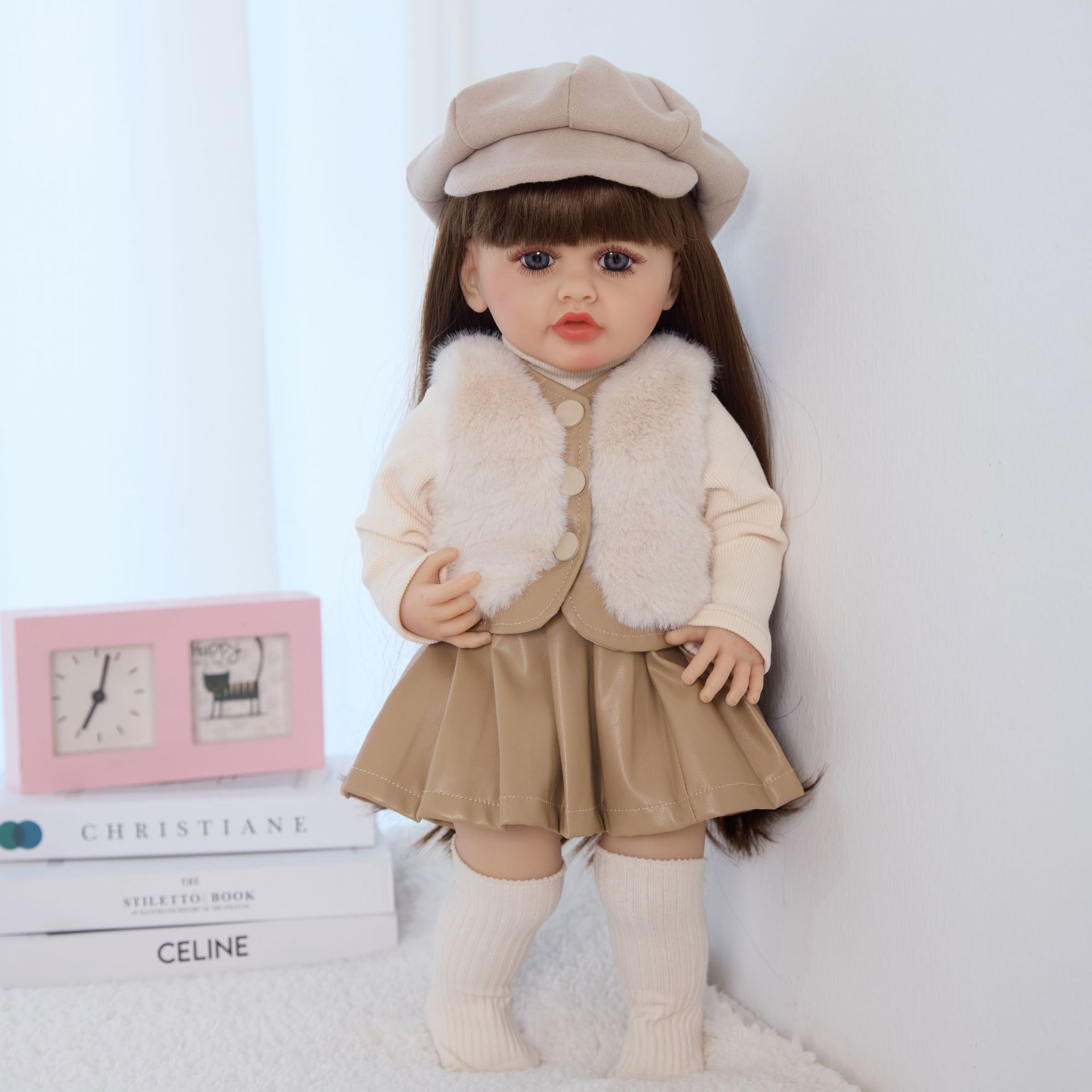 跨境新款22英寸重生娃娃 多功能英语对话软胶仿真搪胶娃娃玩具