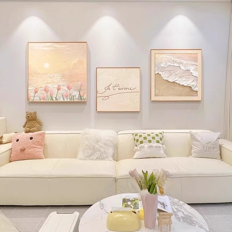 奶油风格温馨画花卉肌理高清精致壁画高级感轻奢现代简约风格挂画