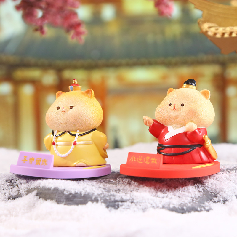 New "Miao Miao Long Live" mobile phone stand, creative home desktop decoration, cartoon cute resin handicraft decoration Specification image