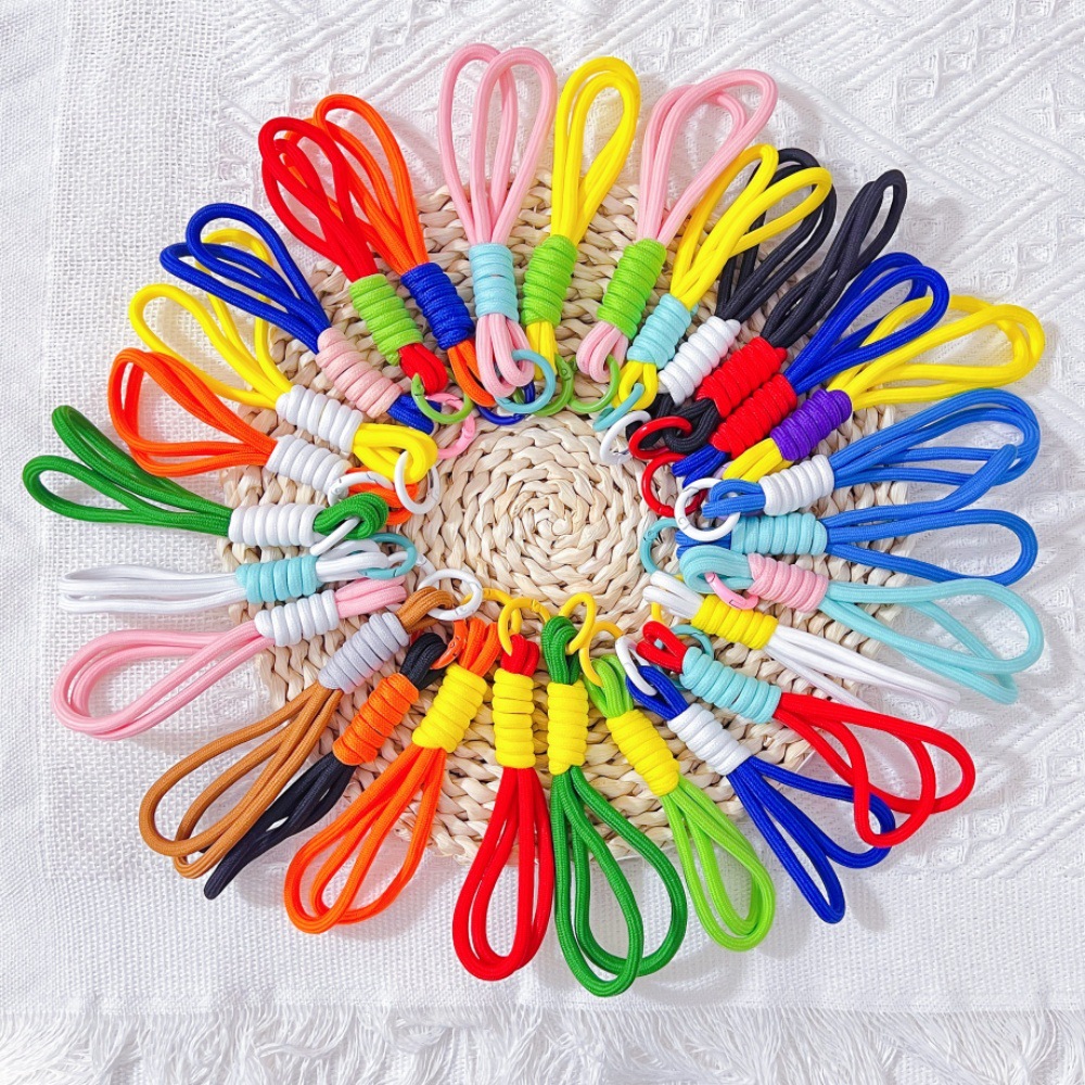 Dopamine-colored wrist strap, colorful woven wrist strap, car key, phone case, anti-loss short rope pendant