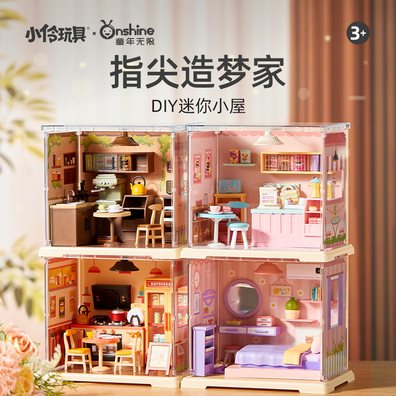 Childhood Infinite Girl diy Mini House model Coffee house Dessert Shop Handmade Assembly Little Actress toy gift details Picture