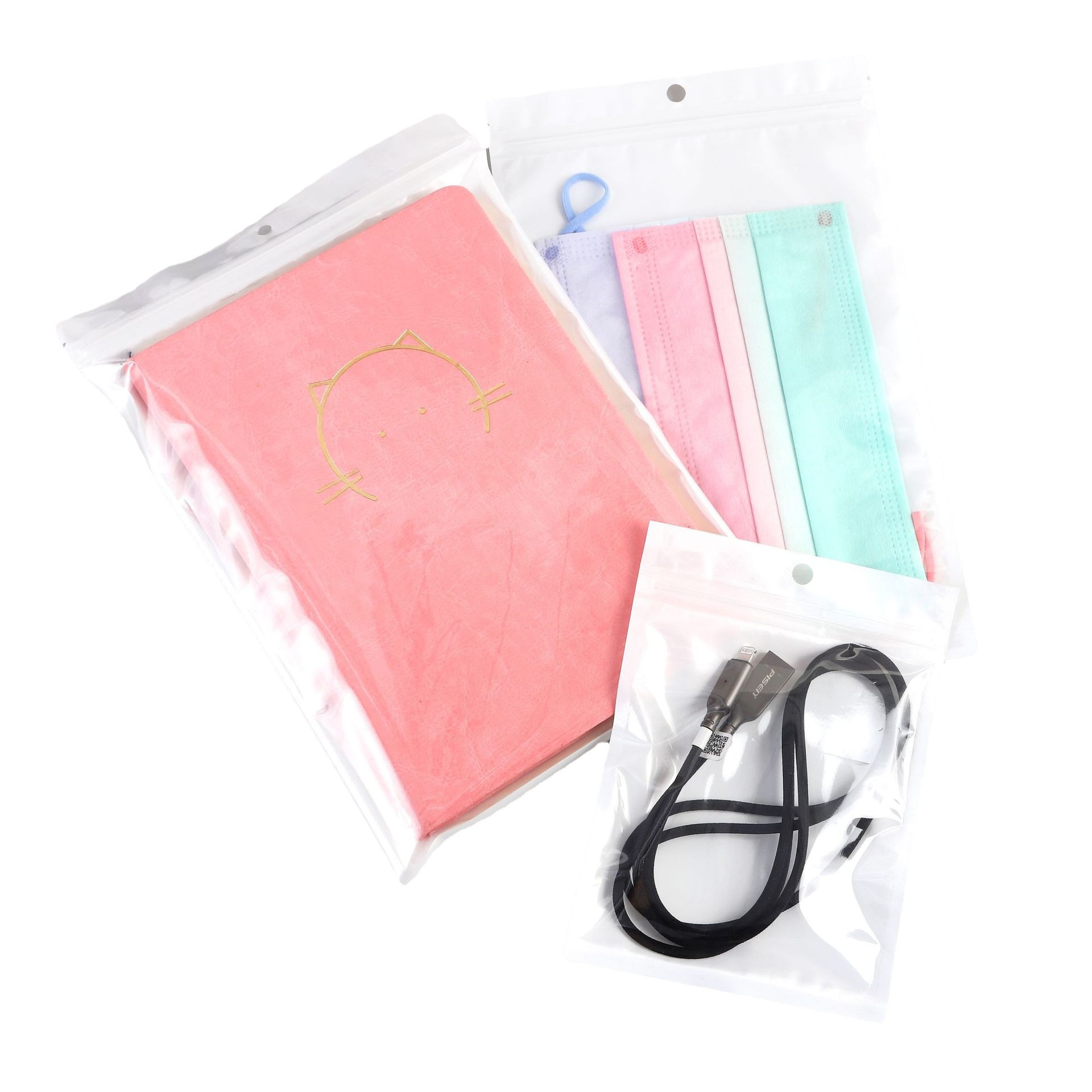 Jewelry packaging bags, pearlescent film, yin-yang bone bags, semi-transparent phone cases, data cables, plastic self-sealing bags, small size wholesale Item Picture