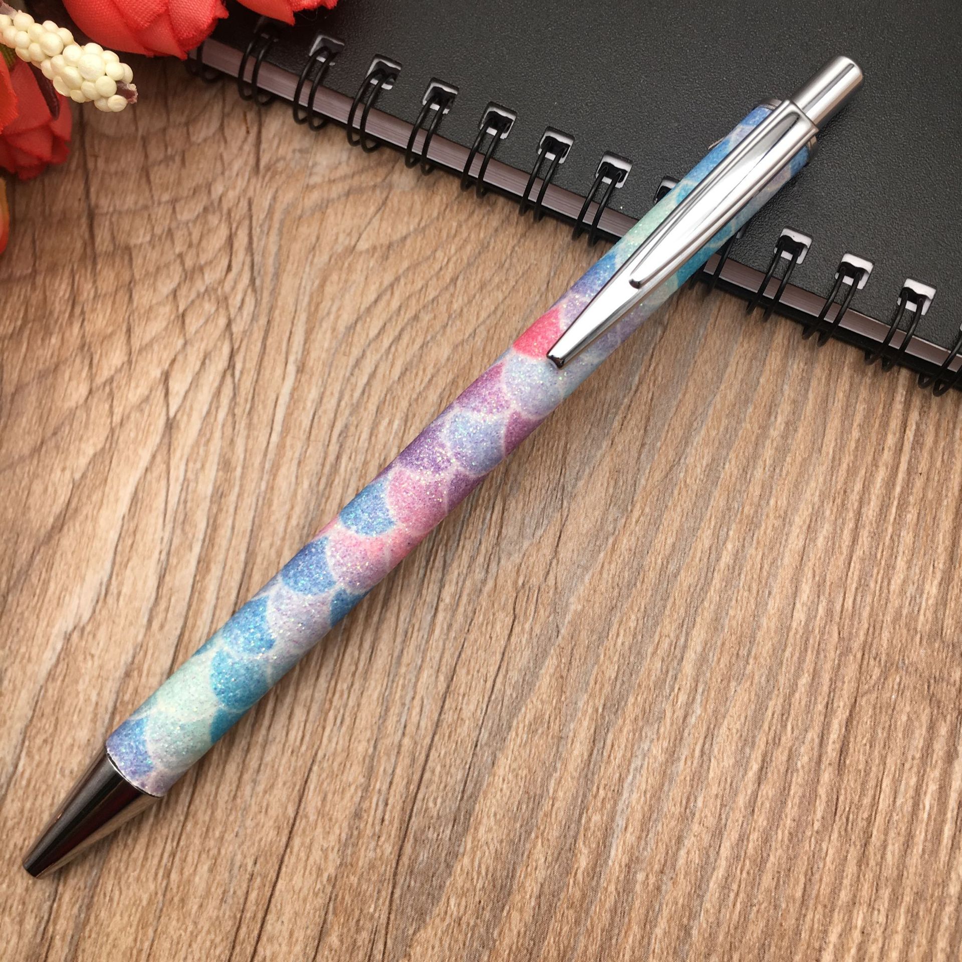 Copper all-metal ballpoint pens, press cover pens, advertising pens, gift pens, metal pens in stock Specification drawing
