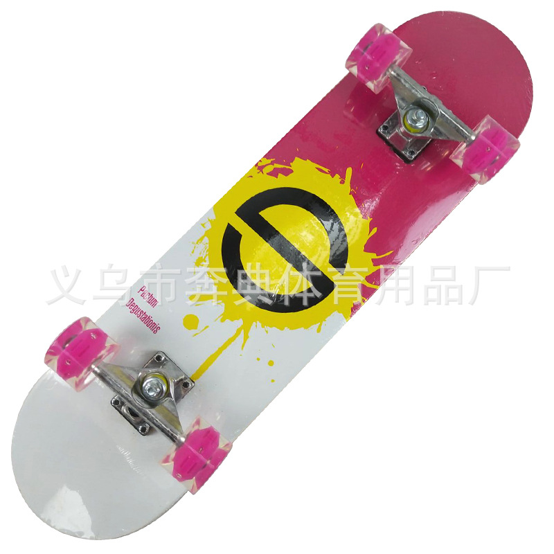 Flash Four-wheel skateboard for teenagers, beginners, children, boys, girls, adults, double upturned 4-tone professional skateboard Item Picture