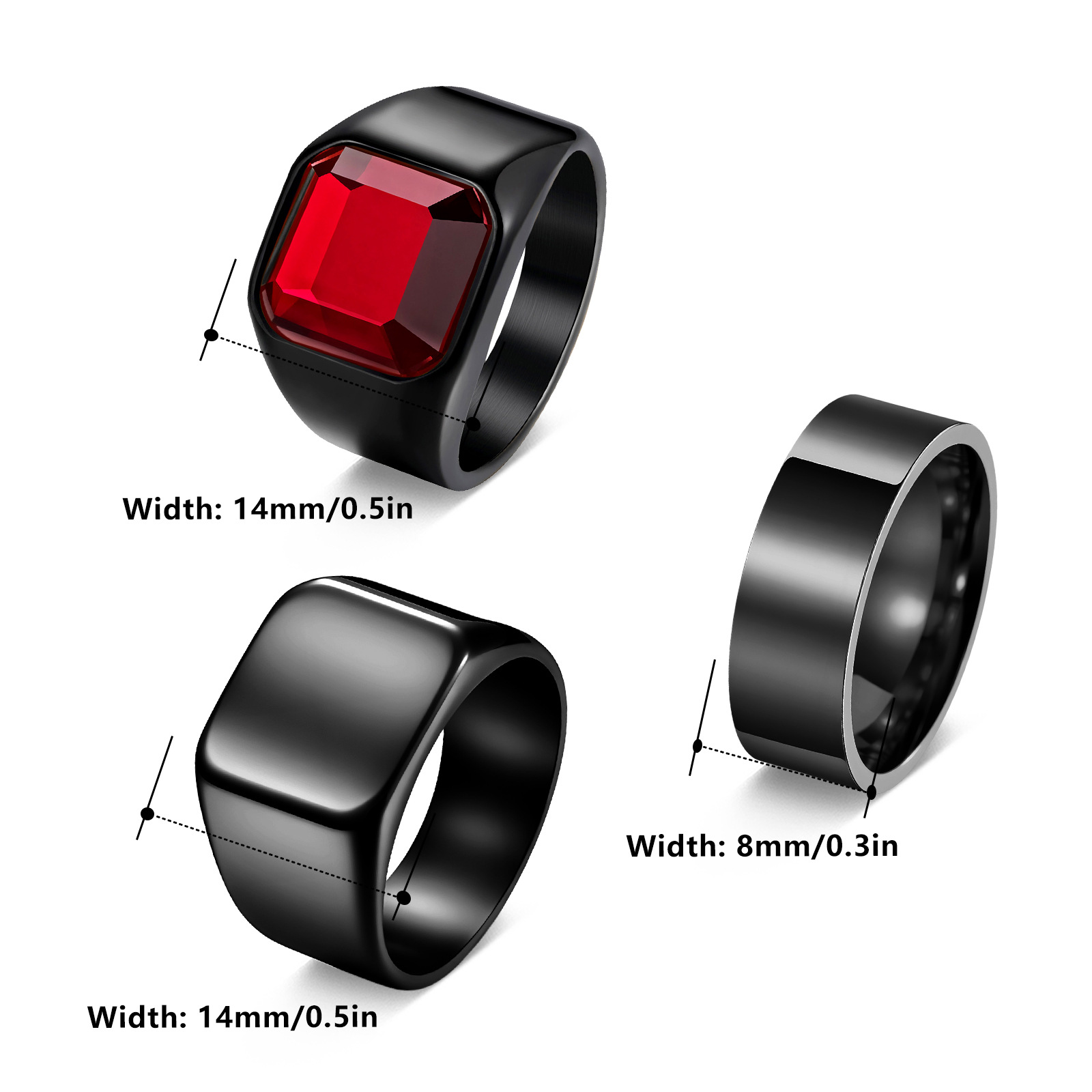 European and American cross-border Amazon stainless steel seal ring, European and American men's sports accessories square large ring with diamonds Application Scenario