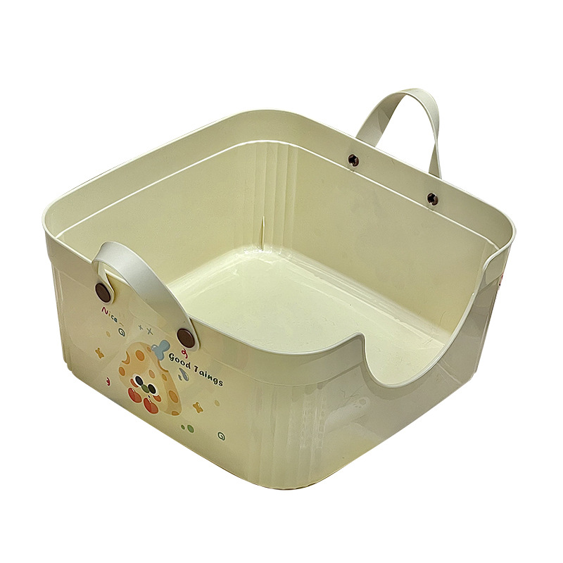 Rongka Pet Cross-border Semi-enclosed cat litter box, high border guard, splash-splashing cat toilet, large open cat litter box, and comes with a cat litter shovel Item Picture