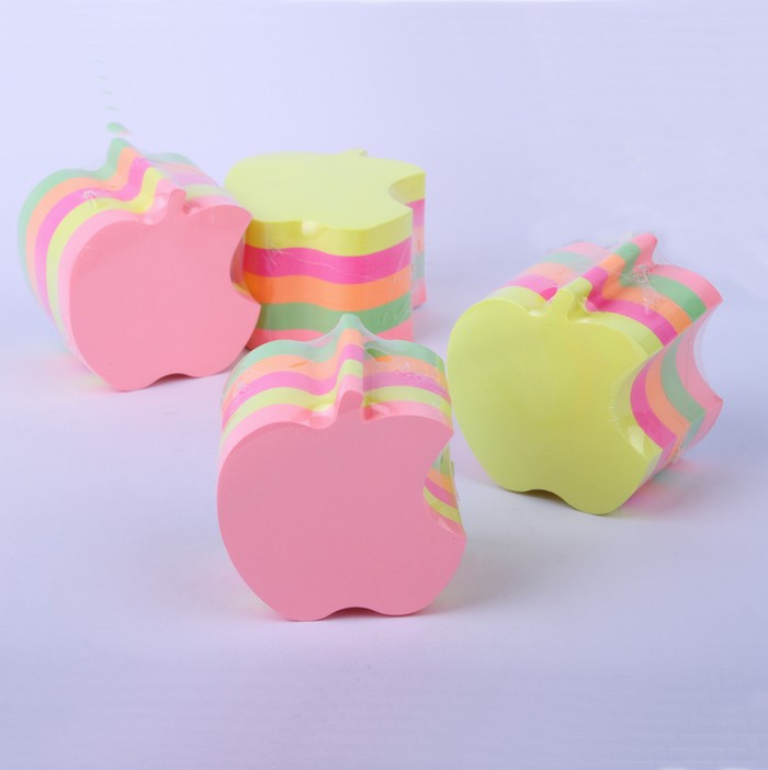 【 Factory Supply 】 500-page creative paper brick note-taking stickers in irregular-shaped fluorescent color for N times, made of irregular-shaped hearts Specification image