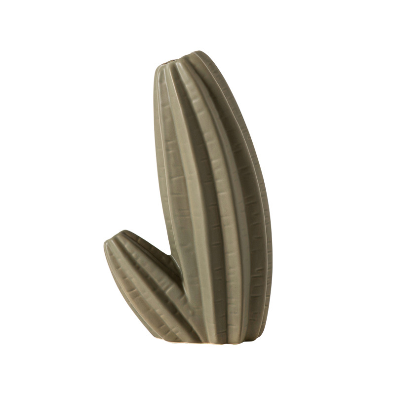 2026 Nordic-style green cactus ceramic decorative item for home living room TV cabinet, creative ceramic vase Item Picture