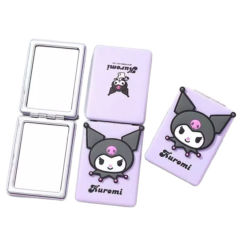 Sanrio Kuromi Small Mirror, high appearance level portable mirror, student dormitory touch-up portable makeup mirror, foldable Item Picture