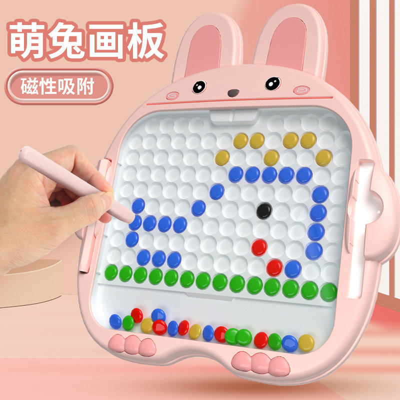 Cross-border best-selling cute rabbit magnetic pen drawing board, magnetic pen control, baby enlightenment, children's educational toy wholesale Specification image