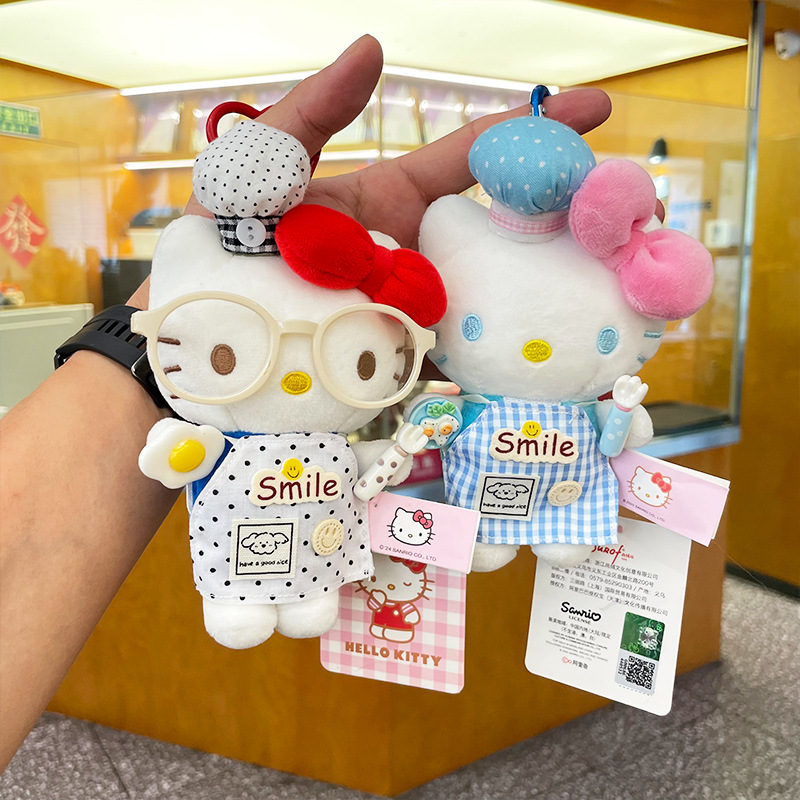 Cute plush hellokitty small pendant doll, genuine Hello Kitty bag pendant, keychain pendant details Picture