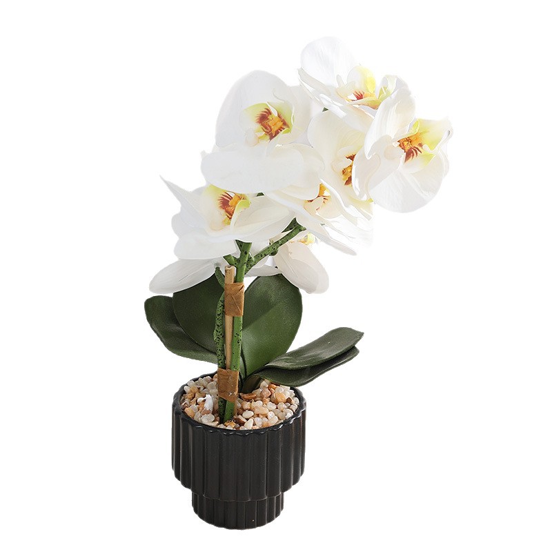 Artificial Phalaenopsis potted flowers for home living room decoration, floor-standing artificial flower bonsai, artificial flower decoration potted plants Item Picture