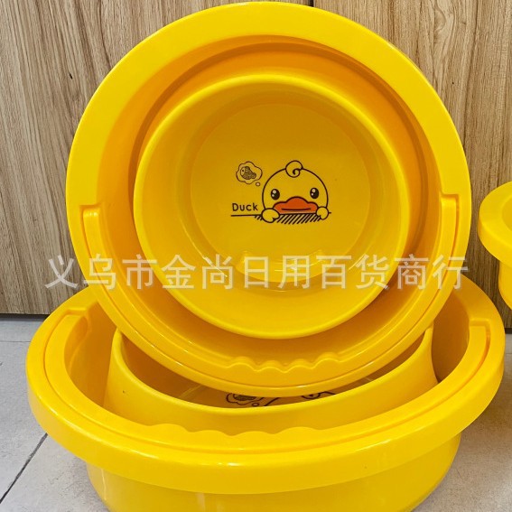 小黄鸭水桶便携式可折叠水桶学生宿舍家用车载户外加厚大小号水桶详情图4