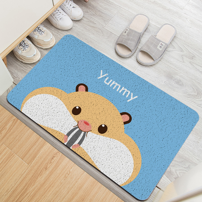 New cartoon and fresh entry-level pet PVC door mat, bathroom children's silk circle foot mat, anti-slip floor mat for entering the door details Picture