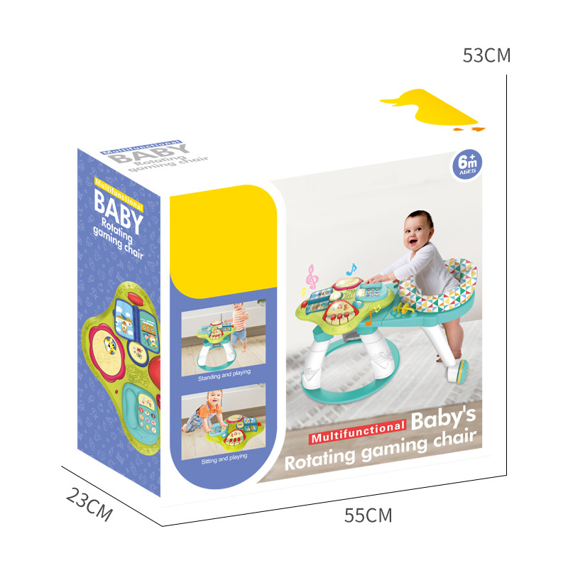 Baby three-in-one multi-functional rotating game table toy, early education and enlightenment learning table for newborns aged 1-3 Application Scenario