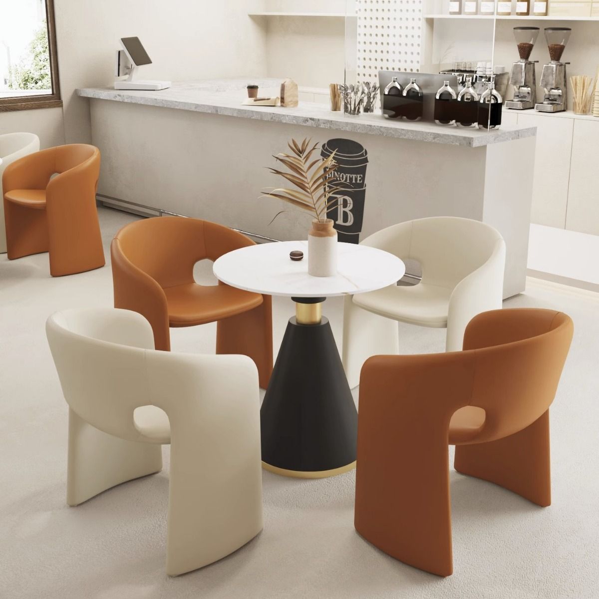 Star Factory wholesals popular Rochburg dining chairs, leisure coffee shop theme restaurant tables and chairs, irregular-shaped modern light luxury creative negotiation dining chairs