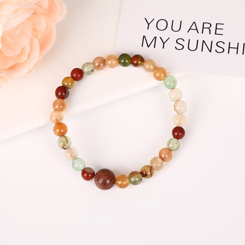 小红书复古热卖玛瑙手串彩色沙晶手链闺蜜小众文艺手串批发