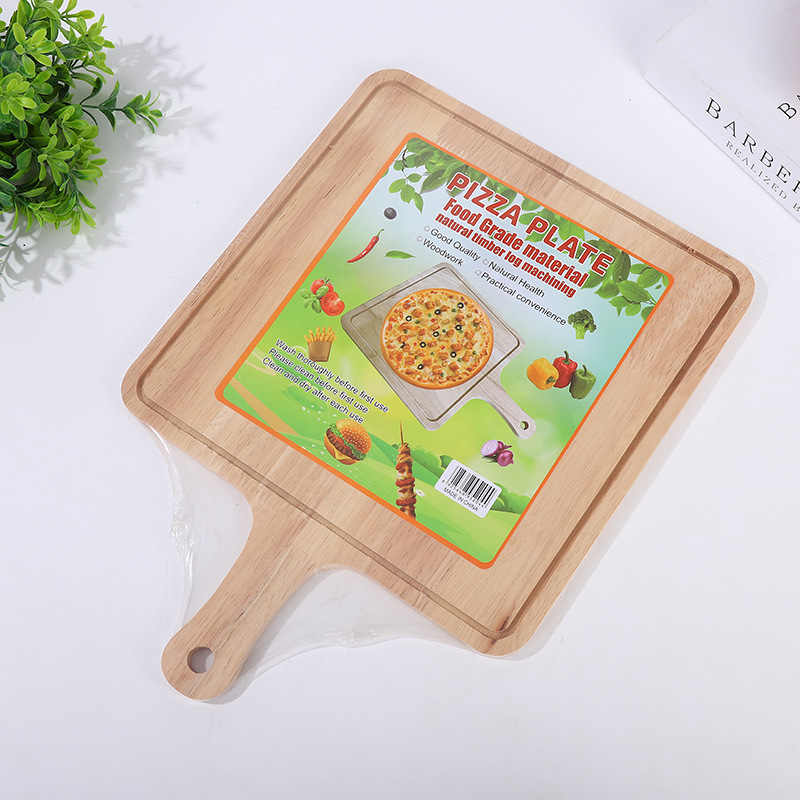 Cross-border cutting boards, rubber wood cutting boards, cutting boards, household kitchen cutting boards, fruit cutting rolling boards, pizza trays wholesale details Picture