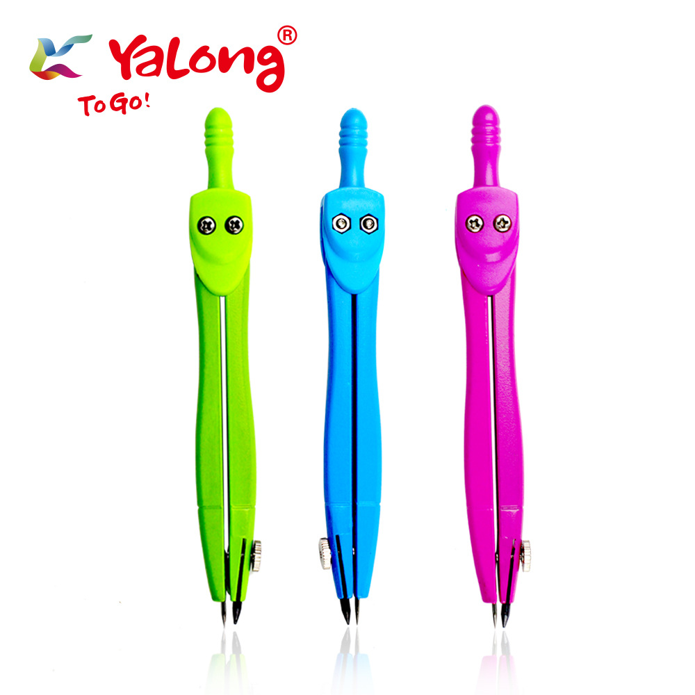 Yalong Cross-border Classical 3-color student metal compass, zinc alloy material compass, for geometric drawing details Picture
