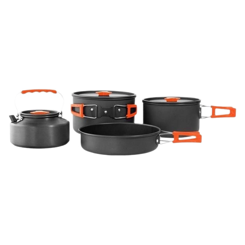 Conjunto exterior transfronterizo olla olla hervidor portátil plegable aluminio samovar kit conjunto completo olla cocina exterior portátil de campo Item Picture