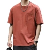 A heavyweight pocket fashion brand short-sleeved T-shirt for men's summer 2025 new large-sized high-end clothing, American round-neck T-shirt Item Picture