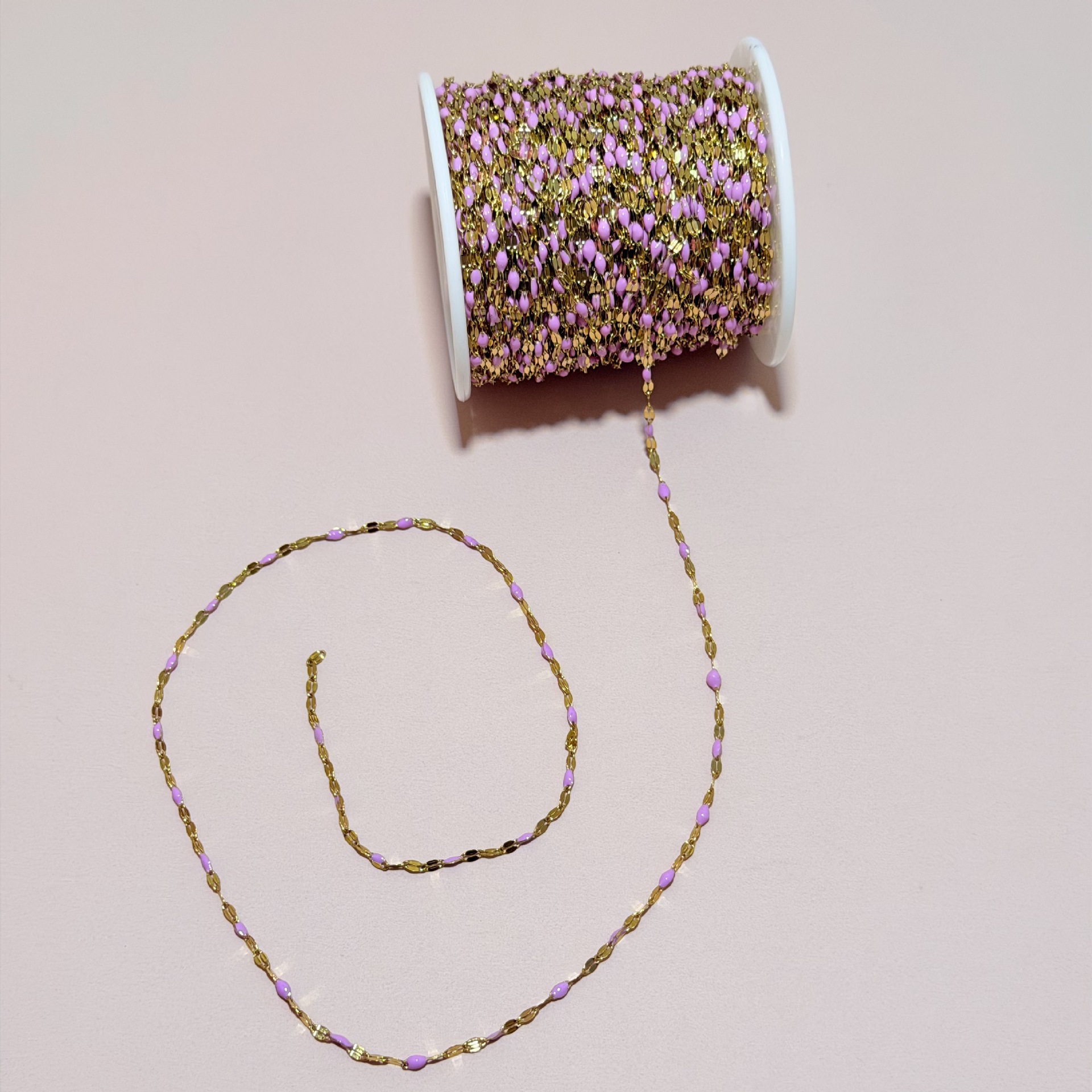 New golden fine chain handcrafted bracelet necklace earrings accessory diy semi-finished decorative chain jewelry Specification image