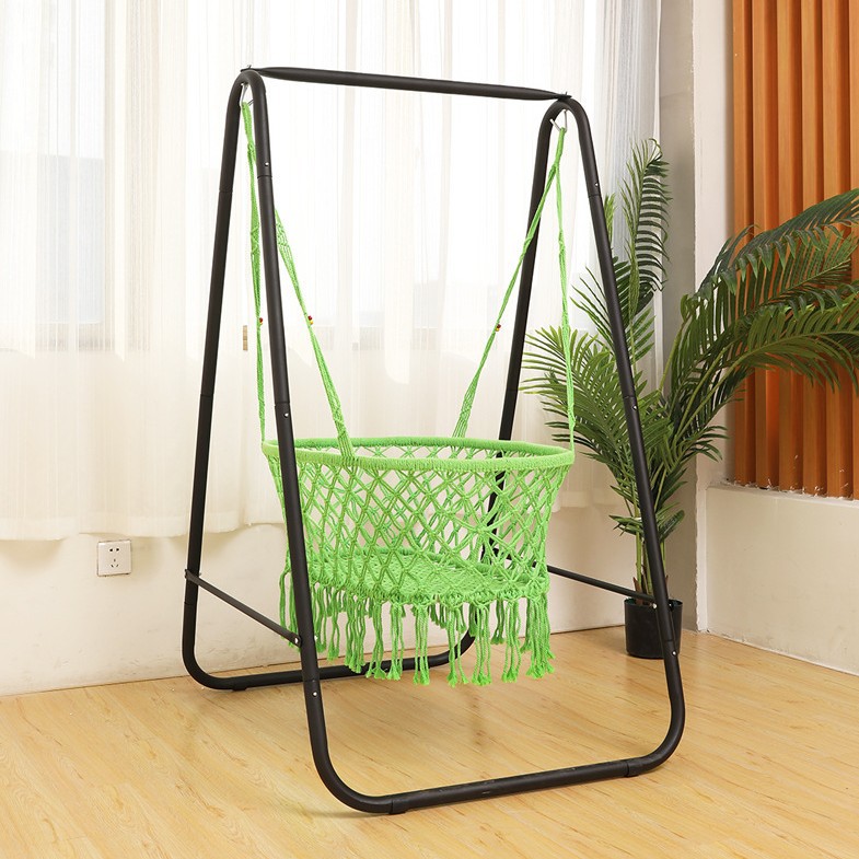 Swing frame, hammock, balcony home tassel, Nordic minimalist style hanging basket, cradle chair, indoor children's homestay hanging chair Specification image