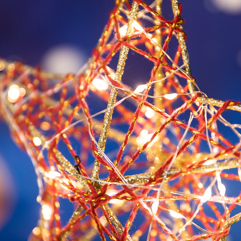 Cross-border wholesale of Christmas tree top star ironwork accessories, five-pointed star Christmas tree decorations, Christmas tree pendants, and shining stars Specification image