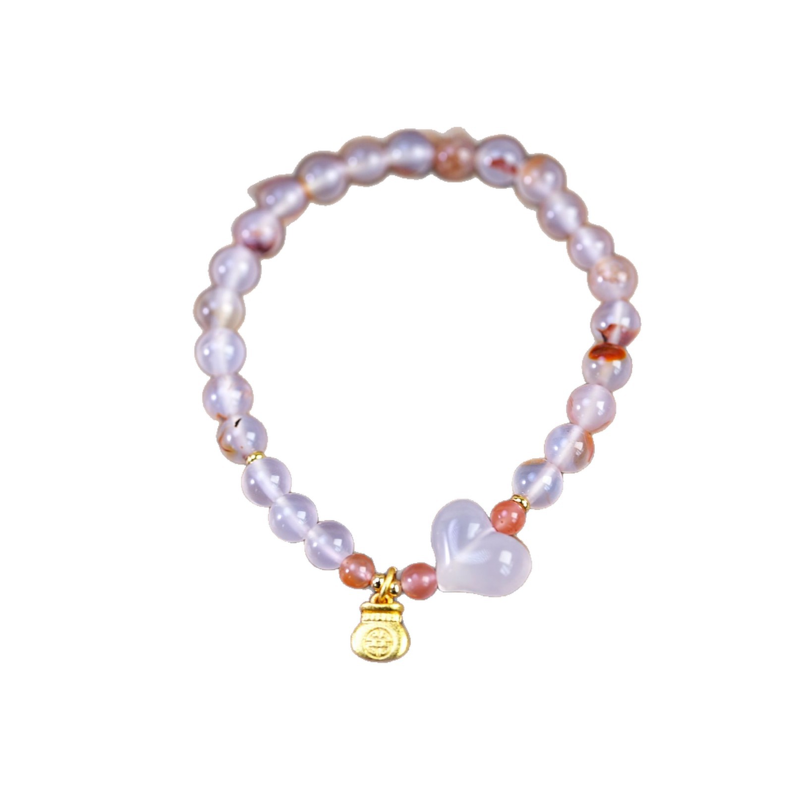 New Chinese-style natural cat's eye stone crystal bracelet for women, with a unique and high-end feel, light luxury, heart-shaped agate, and traditional Chinese style jewelry bracelet Item Picture