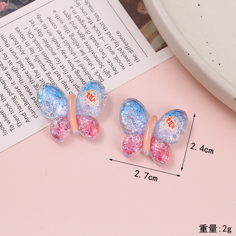 Epoxy resin AB glue cut surface sequin small animal ornaments rabbit heart bow resin decorative accessories diy hairpin accessories Application Scenario