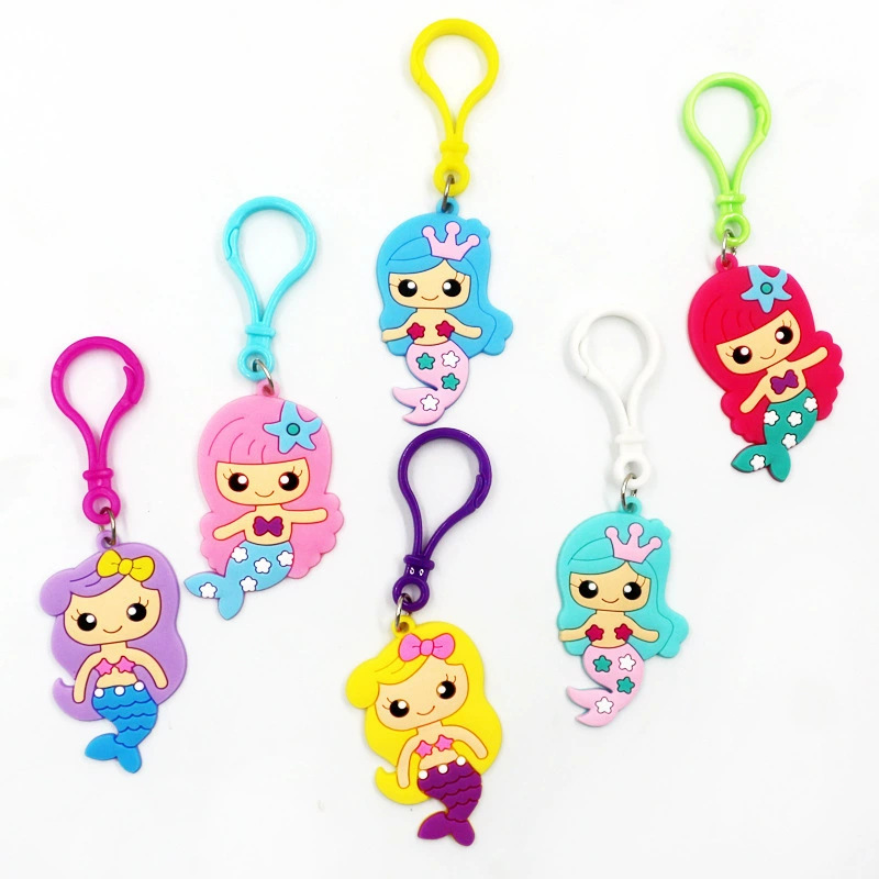 Amazon Cross-border new anime cartoon mermaid keychain PVC soft rubber keychain car luggage pendant Application Scenario