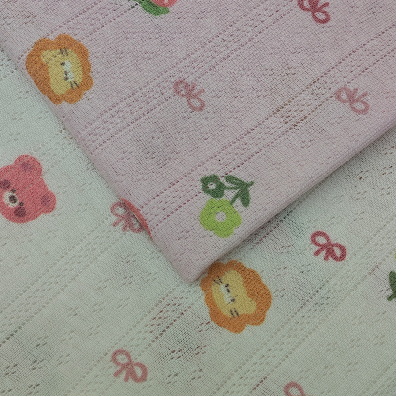 夏季新款甜美吊带针织睡衣套装家居服童装哈衣移圈提花针织面料