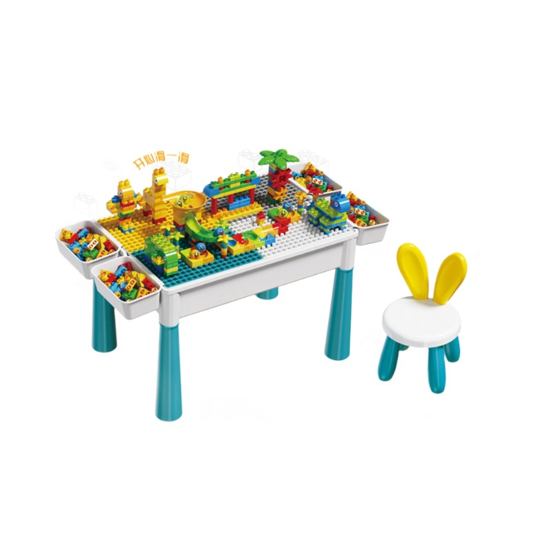 Children's multi-functional building block table, extra-large size compatible with large Lego pieces, educational toys for girls and boys aged 4-7 Item Picture