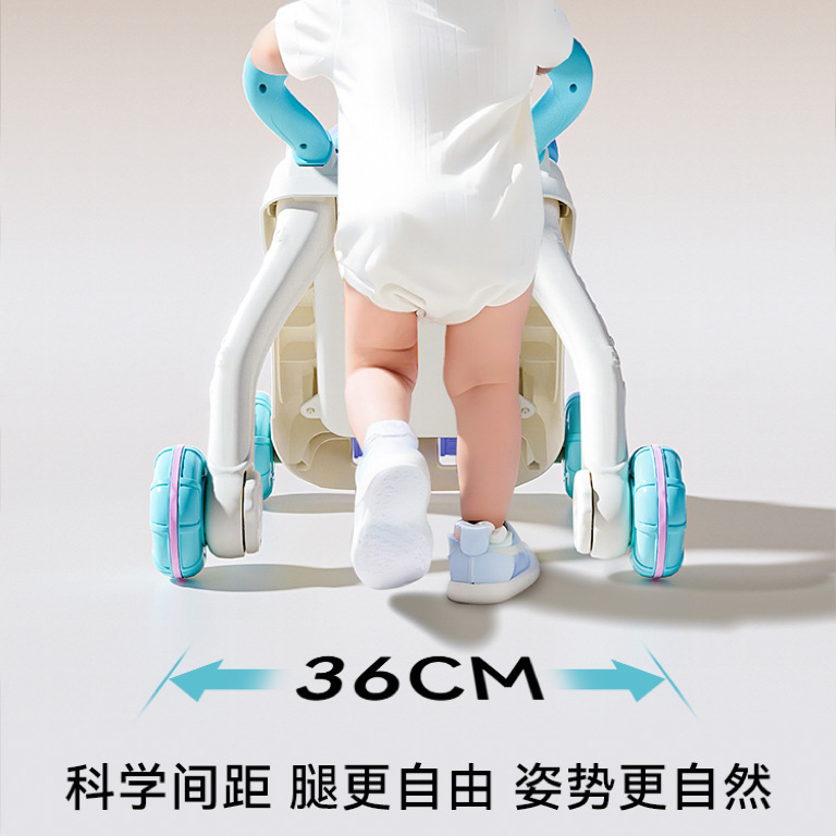 Baby walker anti-O-shaped leg, multi-functional anti-drop and anti-rollover, girls and boys, adjustable walking stroller toy details Picture